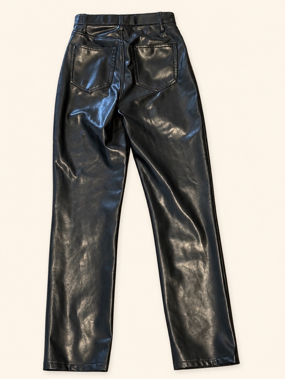 Abercrombie & Fitch The ’90s Straight Ultra High Rise Faux Leather Pants - Picture 2 of 5